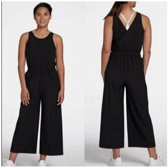 CALIA by Carrie Underwood Pants - Calia by Carrie Underwood Black Pull On Wide Leg Jumpsuit Sleeveless Size Small
